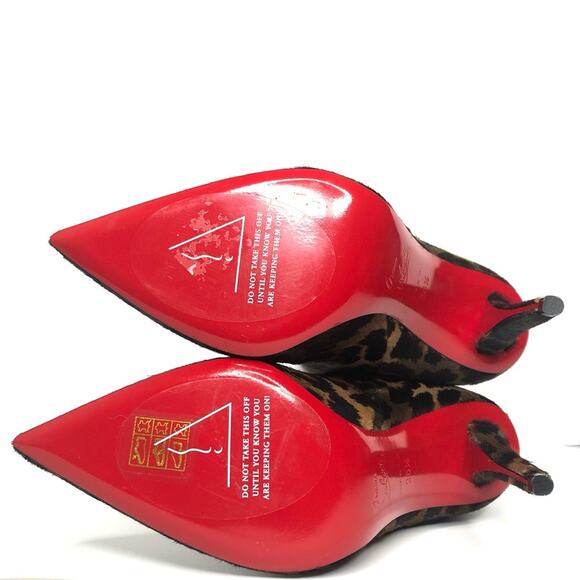 NEW Christian Louboutin Astrilarge Botta 100 Pony Kitty Pointed Toe Boots 36.5 - Picture 7 of 8